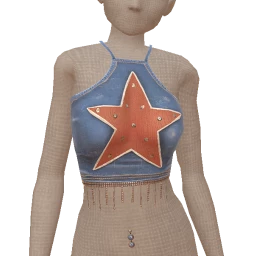 USAesthetics Stellar Fringe Denim Top