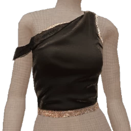 USAesthetics Black Velvet And Glitter Top