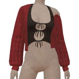 USAesthetics Burgundy Cardigan And Crop Top