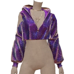 USAesthetics Iridescent Northern Lights Cropped Hoodie