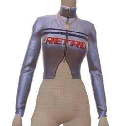 Usaesthetics Metallic Retro Zip Sweater