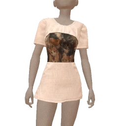 Cloud Nine Cat Embroided Corsage And Dress