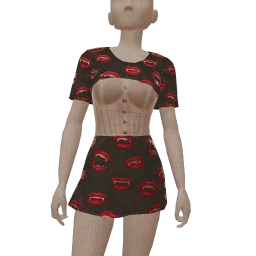 Delirious Vampire Teeth Printed Dress 