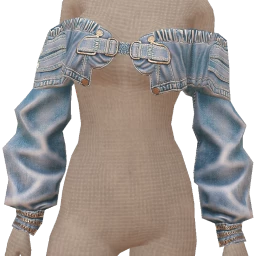 USAesthetics Blue Denim Buckle Fastening Crop