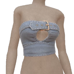USAesthetics Cut-Out Denim Belt Top