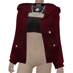 Delirious Blood Red Jacket And Crop Top Combo