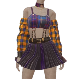 Yume Multi Check Pleated Outfit