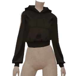 Yume Lace Up Cat Cropped Hoodie