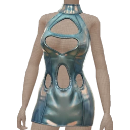 Yume High-Gloss Cosmic Blue Dress