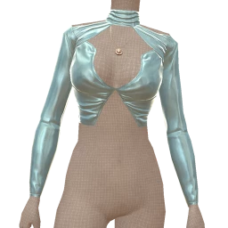 Yume Futuristic Blue High Collar Top