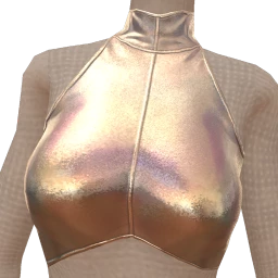 Yume Metallic Silver Halter Top