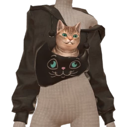 Yume Black Sweater With Cat