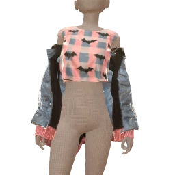 Yume Bat Check Hood Jacket