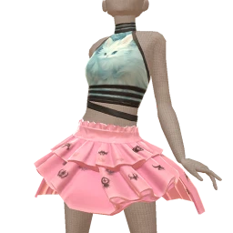 Yume Kitten Love Tie Top And Skirt
