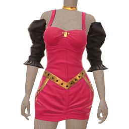 Yume Pink Black Puff Sleeves Dress