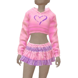 Yume Ruched Skirt Hoodie Set