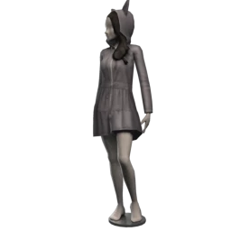 Yume Lazy Grey Cat Hoody Dress