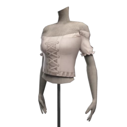 Smocked Lace-up Off The Shoulder Top - White