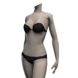 Thin Strapless Bra and Pants - Black