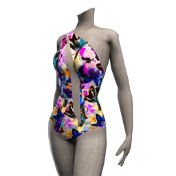 Lir Asymmetric Swimsuit - Butterflies