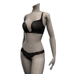 Justine Barely There Bra Set - Black