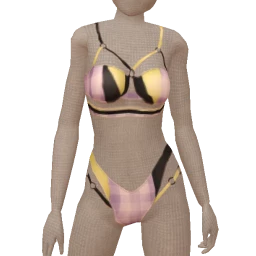 Yume Lilac Yellow Black Lingerie Set 