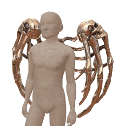 Cosmos Metallic Skull And Bones Wings