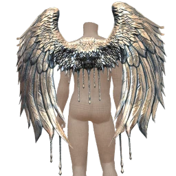 Delirious Fluid Silver Metallic Wings