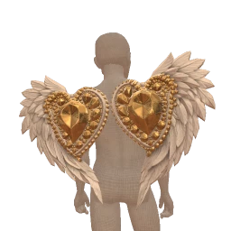 Ikon Elite White And Gold Crystal Heart Wings