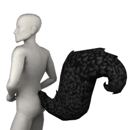 Yume Fluffy Black Cat Tail