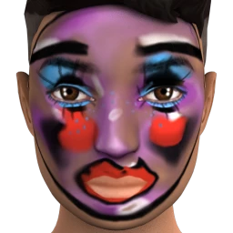 Black Rainbow Broken Doll Facepaint