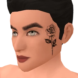 Flawless Rose Face Tattoo