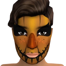 Cosmos Carved Pumpkin Smile Facepaint