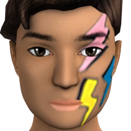 Colour-Burst Lightning Face Sticker