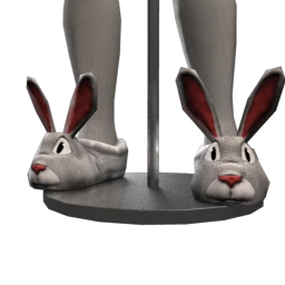 Fluffy Bunny Slippers - Silver