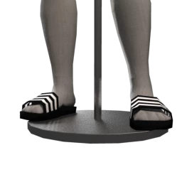 Black Striped Pool Sliders