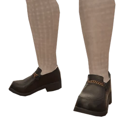 Ikon Black Loafers With Bronze Chain