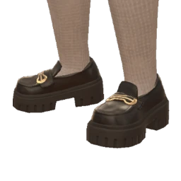 La Haute Couture Black Chunky Platform Loafers