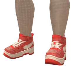 USAesthetics Red Crystal Hightop Sneakers