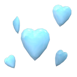 Floating Love Hearts - Blue