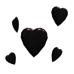 Floating Love Hearts - Black