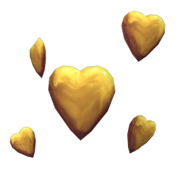 Floating Love Hearts - Gold
