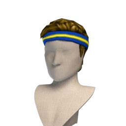 Retro Fitness Sweatband Hairstyle - Blue