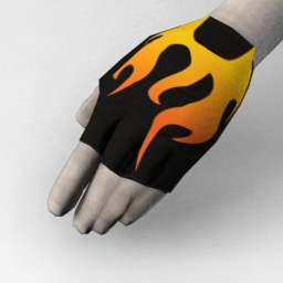 Biker Gang Flame Gloves - Black