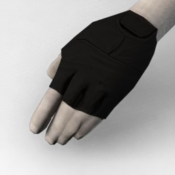 Biker Gang Leather Gloves - Black