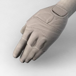 Biker Gang Leather Gloves - Grey