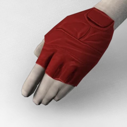 Biker Gang Leather Gloves - Red