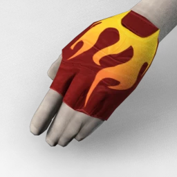 Biker Gang Flame Gloves - Red