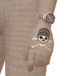Delirious Skull Head Hand Tattoo And Watch 