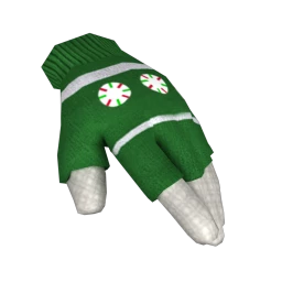 Holly Green Fingerless Gloves